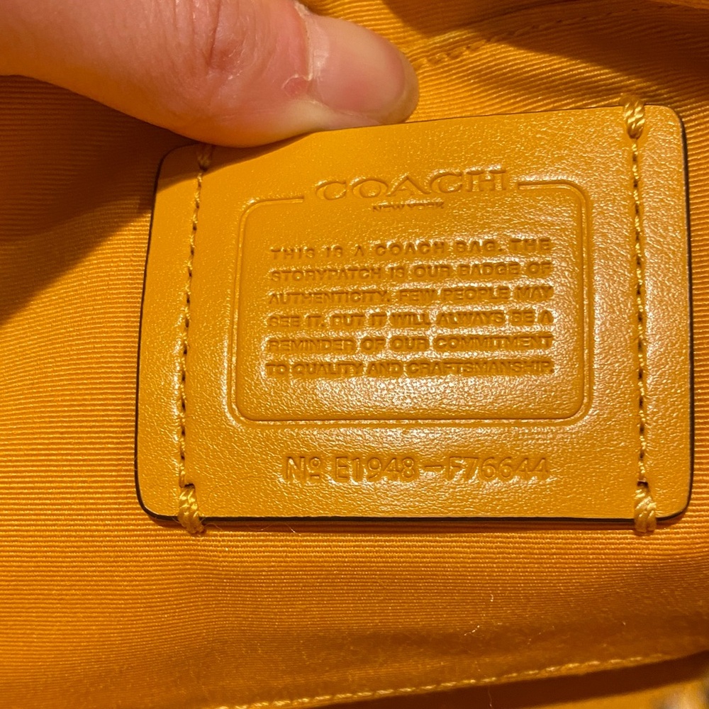 Authentic Coach Small “Ostrich” Crossbody Bag Mustard Quiet Luxury Designer - Picture 14 of 14